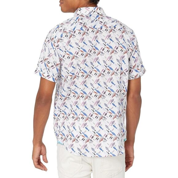 Robert Graham Mens Carpenter Fish Tailored Fit Button Front Shirt Small - Picture 2 of 5